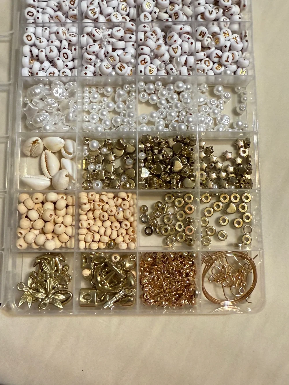Matte seed beads, 24 count, frosted 3 mm small & letters, hearts, stars and more